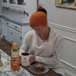 Crochet Ponytail Hat Womens One Size Boho Festival Fall Gorpcore Western
